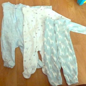 Three Carters baby sleepers- 6 months.$15 for all